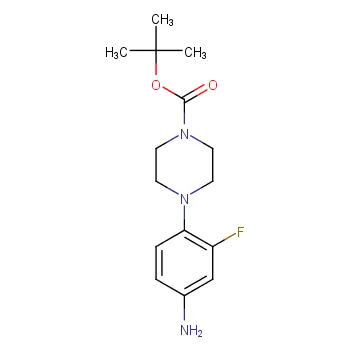 टर्ट-ब्यूटाइल 4-(4-अमीनो-2-फ्लोरोफिनाइल)पाइपरज़ीन-1-कार्बोक्सिलेट कैस 154590-35-9